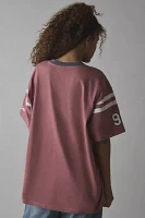 99 Varsity Graphic Oversized V-Neck Jersey Tee