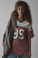 99 Varsity Graphic Oversized V-Neck Jersey Tee