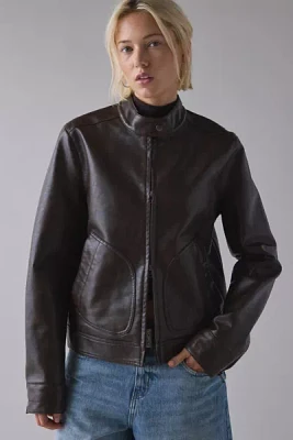 UO Portia Faux Leather Oversized Moto Jacket