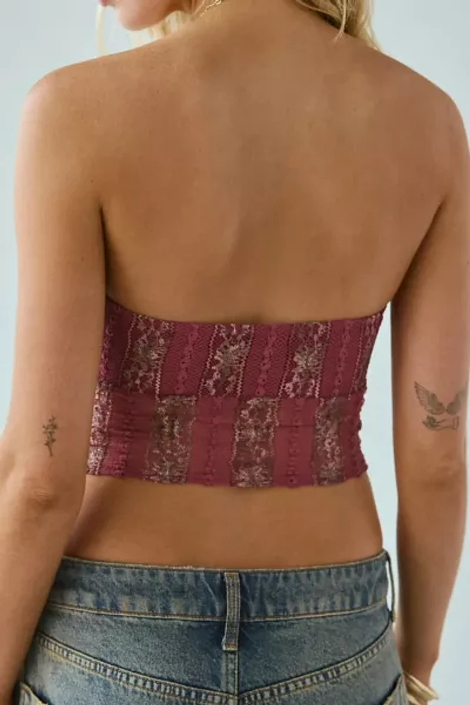 ReMADE By UO Remnants Twist-Front Lace Tube Top