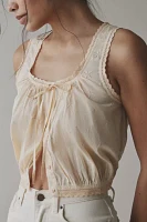Kimchi Blue Clover Lace-Trim Cropped Tank Top