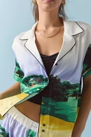 Out From Under Satin Button-Down Souvenir Shirt