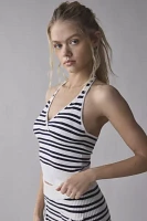 Frankies Bikinis Dylan Striped Cloud Knit Halter Top