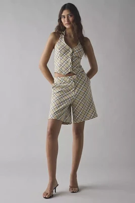 House Of Sunny Sloane Check Longline Short