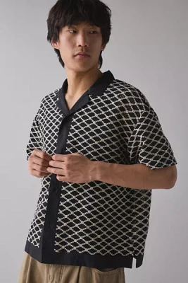 Native Youth Cree Crochet Short Sleeve Collared Cardigan