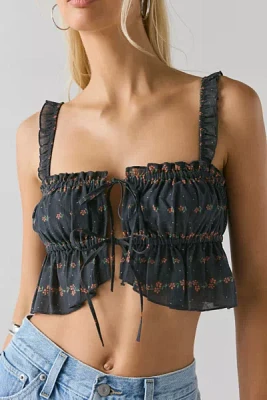 Out From Under Colette Ruffle Tie-Front Bra Top