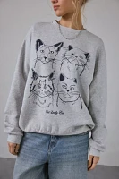 Cat Lady Era Graphic Pullover Crew Neck Sweatshirt