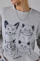 Cat Lady Era Graphic Pullover Crew Neck Sweatshirt