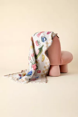 Picnic Scene Woven Throw Blanket