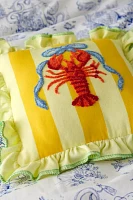 Palm B*tch Tufted Striped Ruffle Mini Throw Pillow