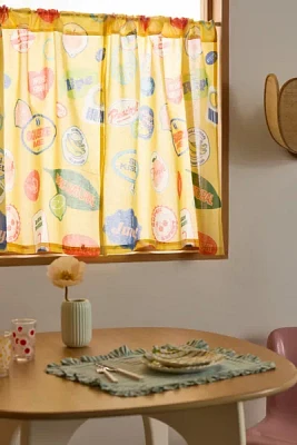 Fruit Sticker Patterned Café Curtain Set