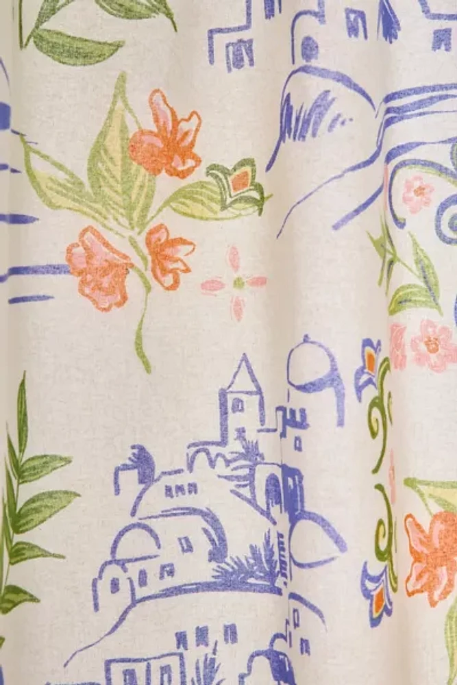 Santorini Patterned Shower Curtain