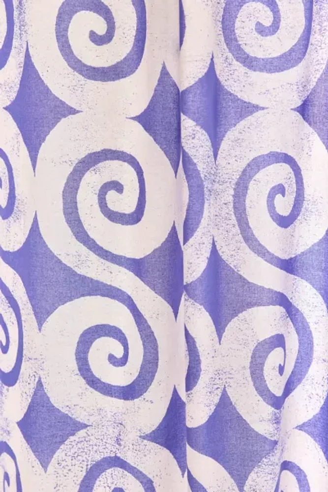 Swirly Icon Patterned Shower Curtain