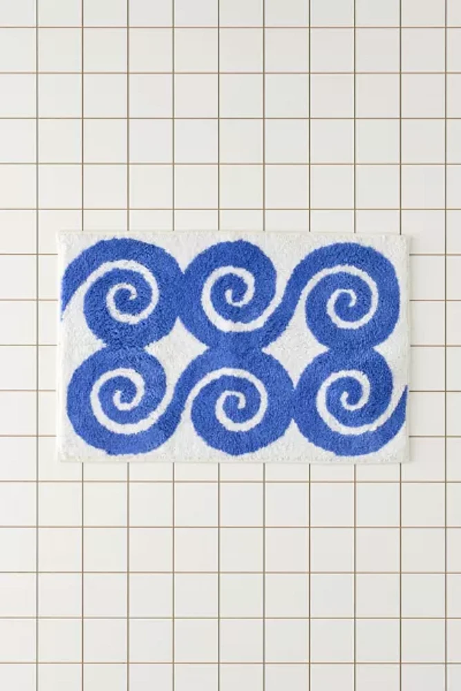 Swirly Icon Plush Tufted Bath Mat