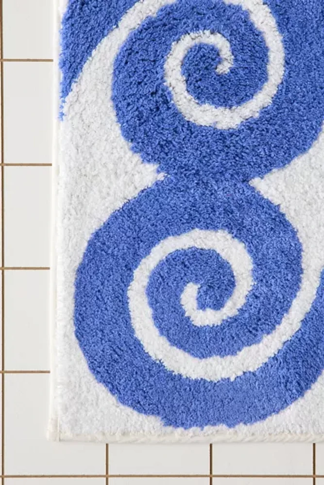 Swirly Icon Plush Tufted Bath Mat