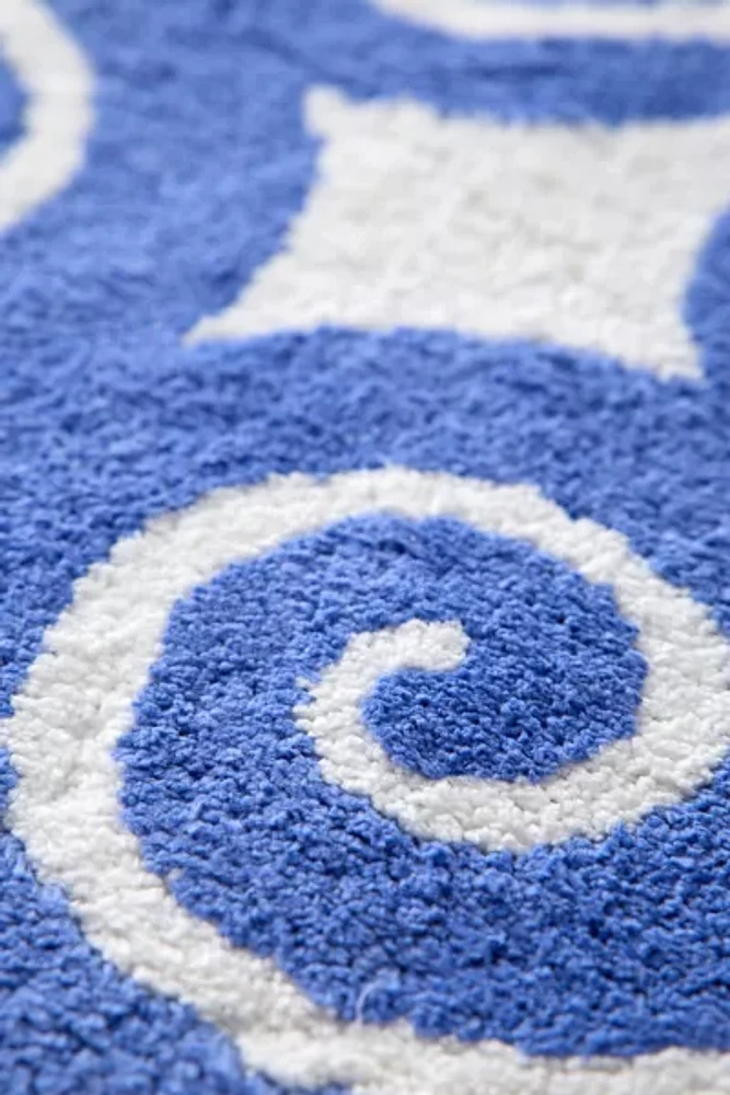 Swirly Icon Plush Tufted Bath Mat