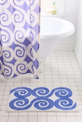 Swirly Icon Plush Tufted Bath Mat