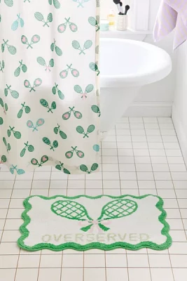 Overserved Tennis Scalloped Tufted Bath Mat