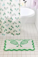 Overserved Tennis Scalloped Tufted Bath Mat