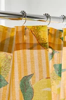 Lemon Graphic Stripe Patterned Shower Curtain