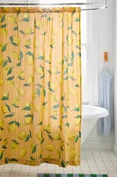 Lemon Graphic Stripe Patterned Shower Curtain