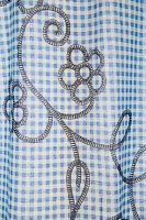Jessie Gingham Floral Patterned Shower Curtain
