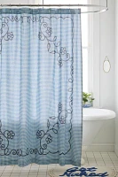 Jessie Gingham Floral Patterned Shower Curtain