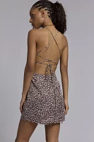 Glamorous Ditsy Floral Open Tie-Back Mini Dress