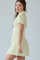 Glamorous Yellow Ditsy Floral Shirt Mini Dress