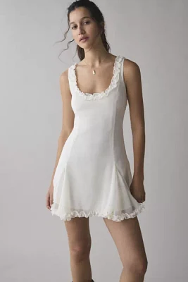 Motel Fulvia Ruffle Trim Slip Mini Dress