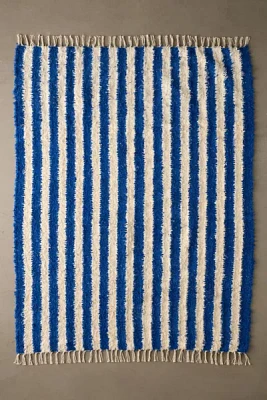 Vertical Cabana Striped Shag Rug