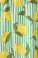 Lemon Graphic Stripe Patterned Café Curtain Set