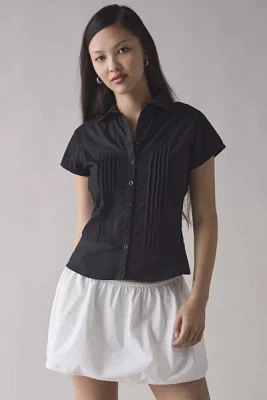 Motel Wilmot Cotton Poplin Pintuck Button-Down Shirt