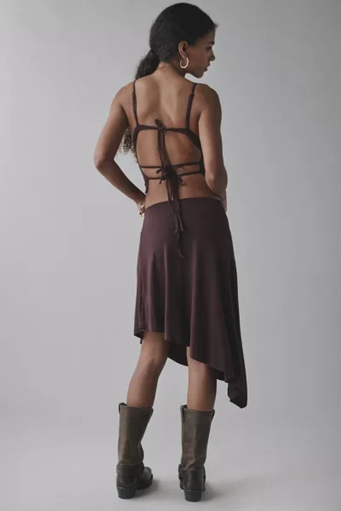 UO Sasha Open-Back Tank Top & Asymmetric Midi Skirt Knit Set