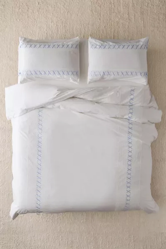 Eyelet Lace Detail Duvet Cover
