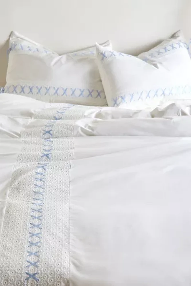 Eyelet Lace Detail Duvet Cover