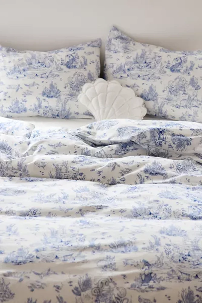 Mermaid Toile Patterned Duvet Cover Set