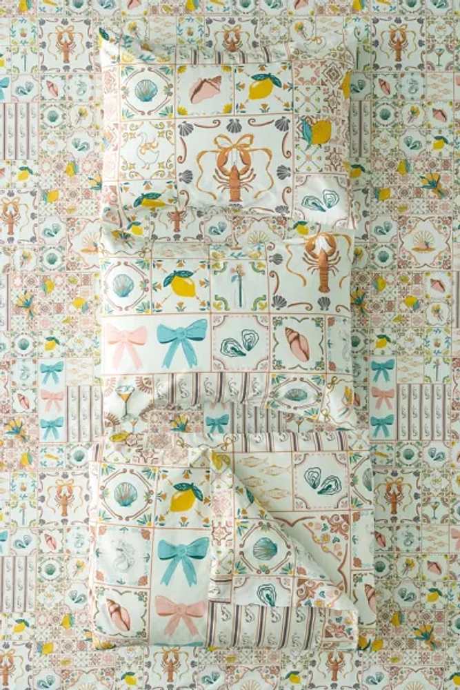 Porto Tile Patterned Duvet Cover Set