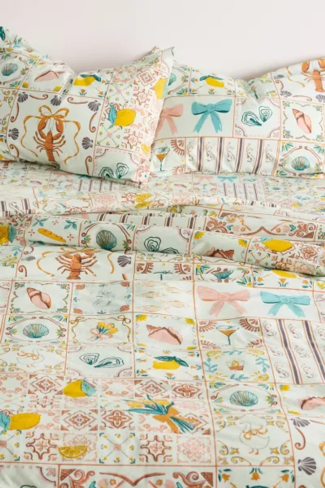 Porto Tile Patterned Duvet Cover Set