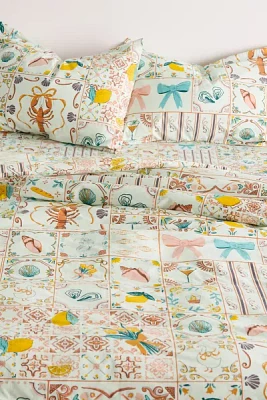 Porto Tile Patterned Duvet Set