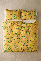 Lemon Graphic Stripe Patterned Duvet Cover Set