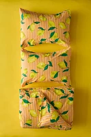 Lemon Graphic Stripe Patterned Duvet Cover Set