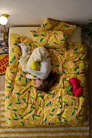 Lemon Graphic Stripe Patterned Duvet Cover Set