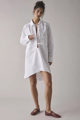Glamorous Split Tie-Front Cotton Shirt Dress