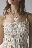 Glamorous Cotton-Linen Blend Ruffle Trim Smocked Romper