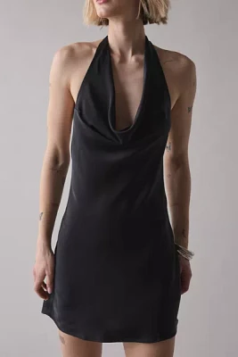 UO Alana Cowl Halter Slip Mini Dress
