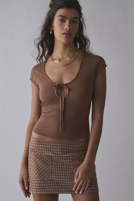 UO Zoe Keyhole Scoop Neck Cropped Top