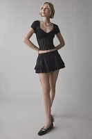 Kimchi Blue Anabella Textured Sheer Mesh Lettuce-Edge Top