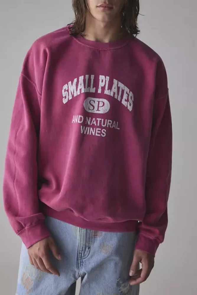 Small Plates Varsity Graphic Crew Neck Sweatshirt