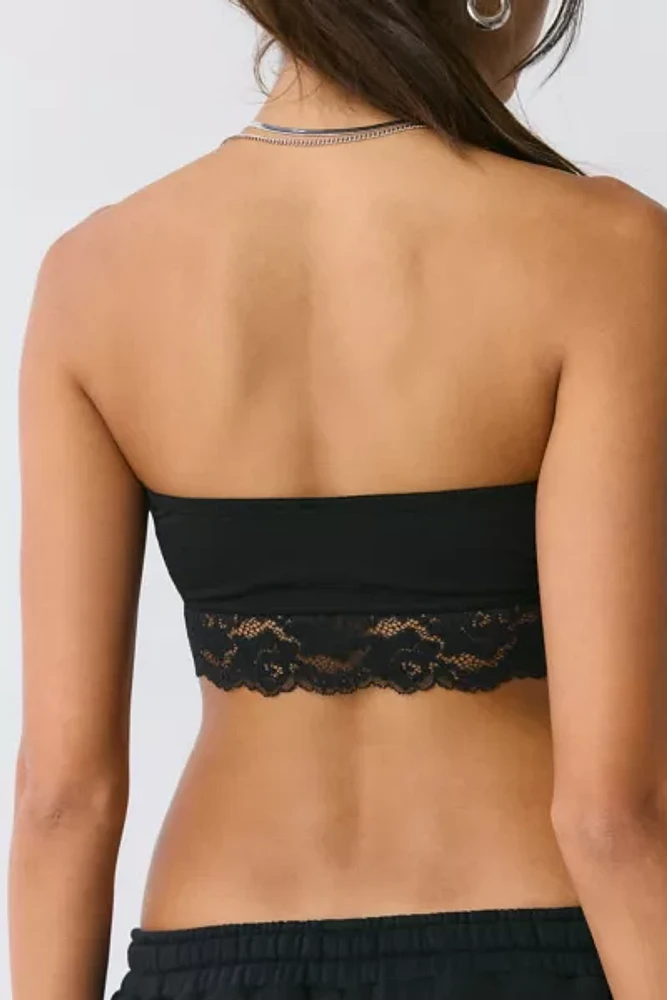 Out From Under Lucie Cinch-Front Lace Trim Bandeau Bra Top